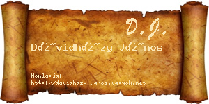 Dávidházy János névjegykártya